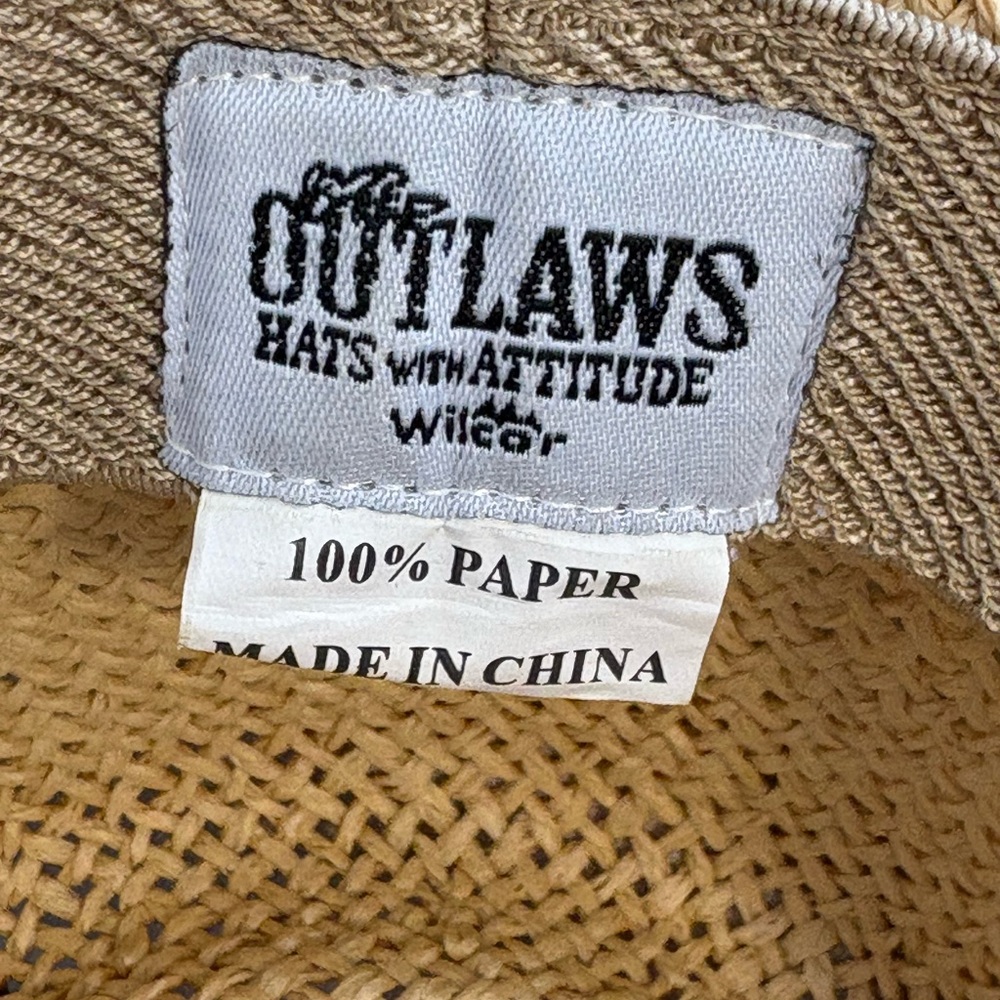 Outlaws‎ Cowboy Western Raffia Paper Straw Summer Festival Cowgirl Hat - Picture 10 of 15